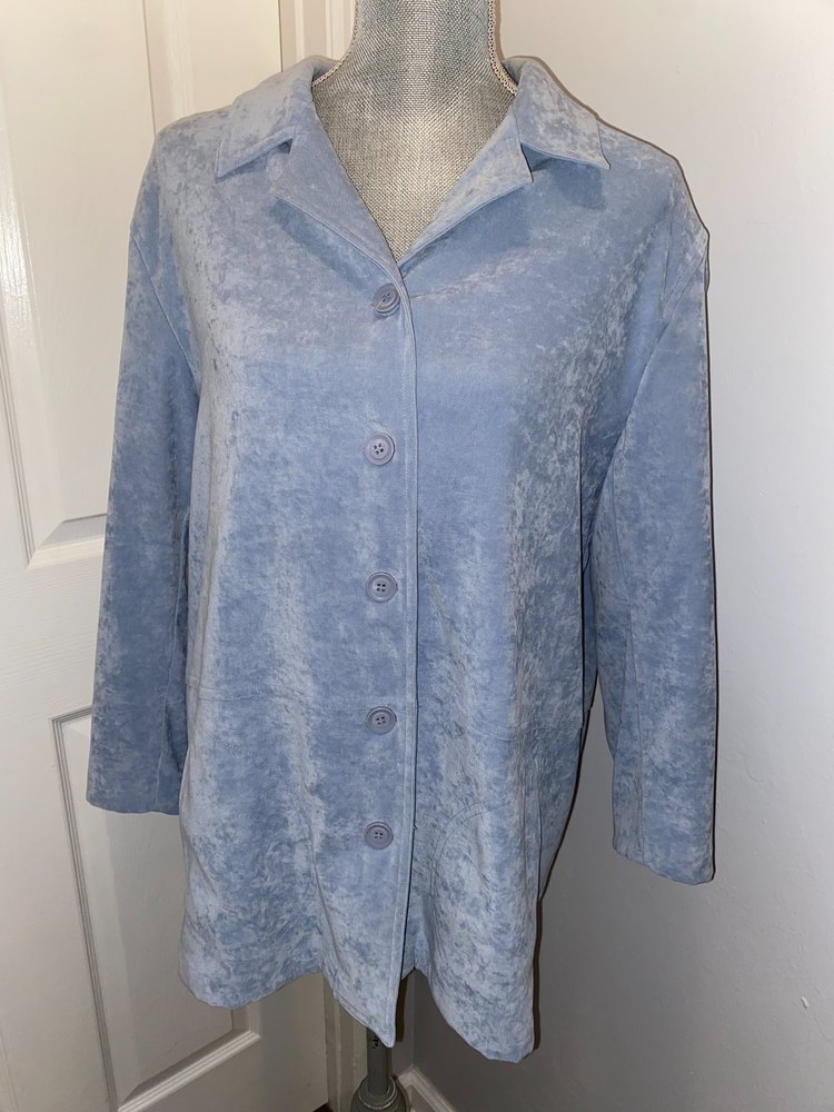 Baby blue Jessica Holbrook Blazer Women's Size Medium Suede Spring/Easter/Formal